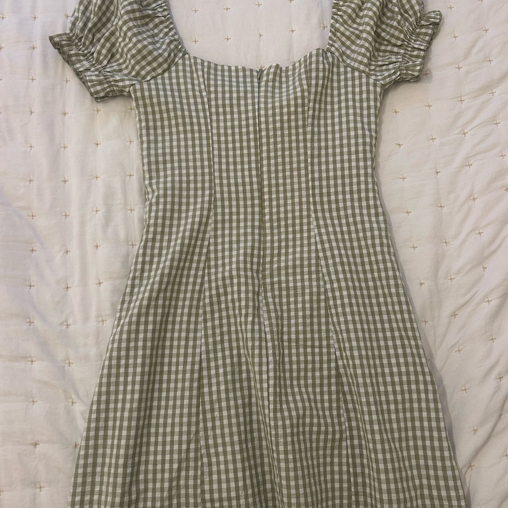 Gingham Puff Sleeve Dress - Picture 2 of 3